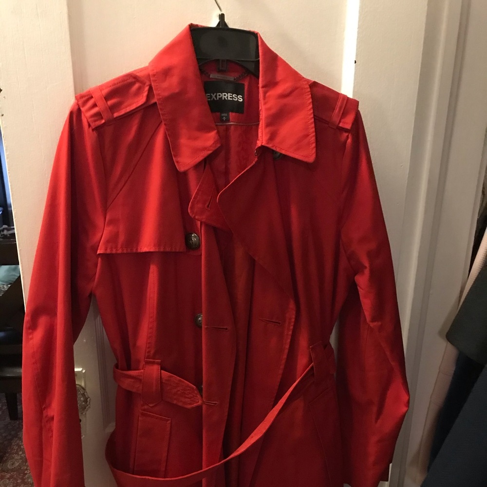 Express Red Trench Coat